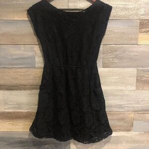 Bar III NWT black lace bow back mini XS